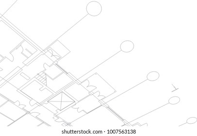 architectural drawing, vector illustration