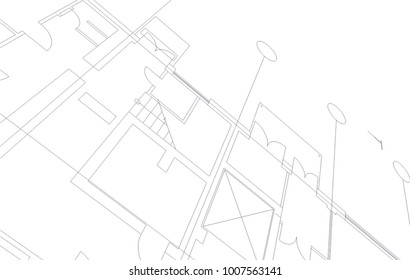 architectural drawing, vector illustration