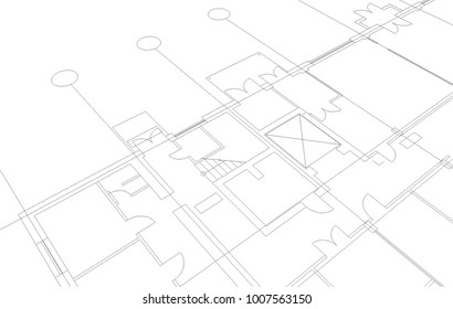 architectural drawing, vector illustration