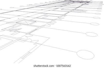 architectural drawing, vector illustration