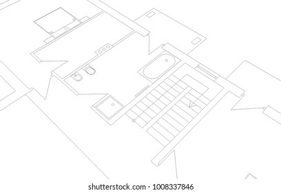 architectural drawing, vector illustration