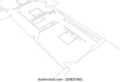 architectural drawing, vector illustration