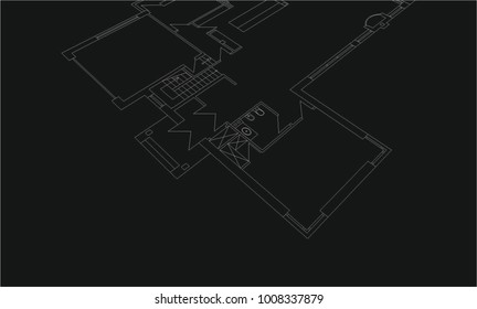 architectural drawing, vector illustration