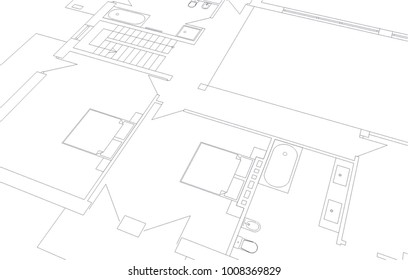 architectural drawing, vector illustration
