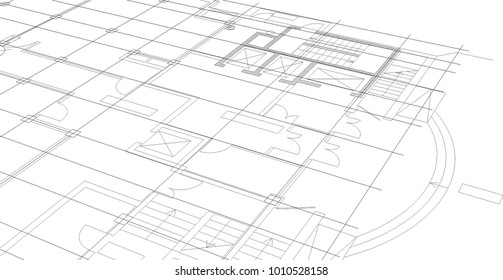 architectural drawing vector illustration