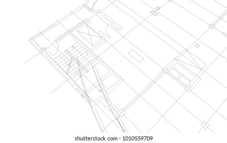 architectural drawing vector illustration