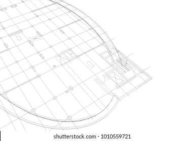 architectural drawing vector illustration
