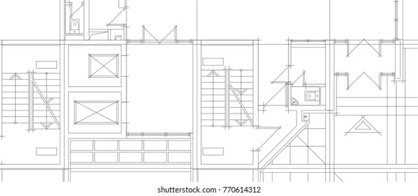 architectural drawing, vector illustration