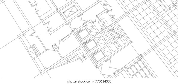 architectural drawing, vector illustration