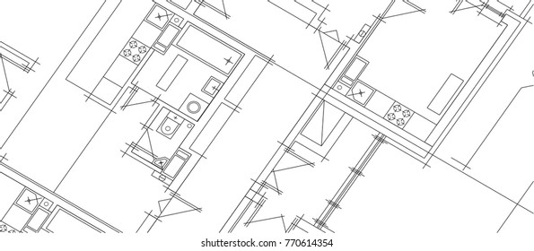 architectural drawing, vector illustration
