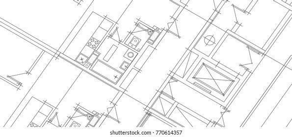 architectural drawing, vector illustration