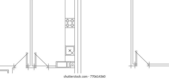 architectural drawing, vector illustration