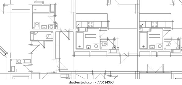 architectural drawing, vector illustration