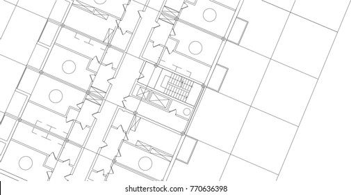 architectural drawing, vector illustration