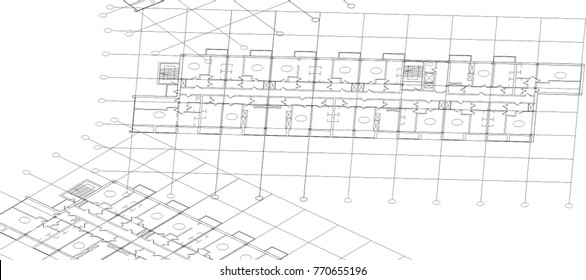 architectural drawing, vector illustration