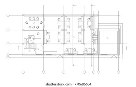architectural drawing, vector illustration