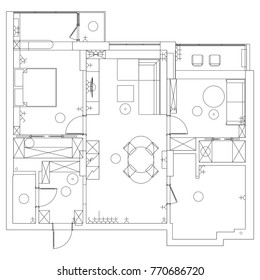 architectural drawing, vector illustration