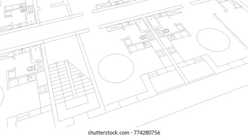architectural drawing, vector illustration