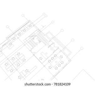 architectural drawing, vector illustration