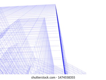  Architectural drawings, building 3d illustration