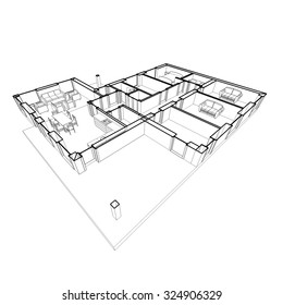 Architectural drawings. House building