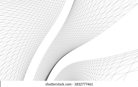 architectural drawings linear 3d illustration