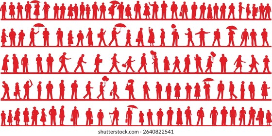 Architectural Drawings, people vector in park out door illustration, Minimal style hand drawn, set elements for architecture and landscape design. Sections, Elevations, Floor Plans.