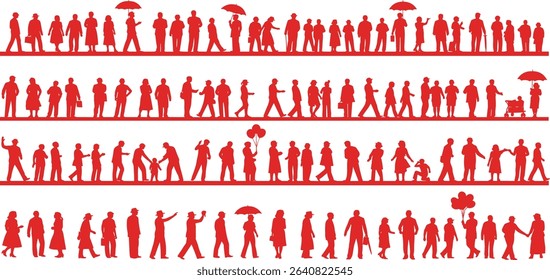 Architectural Drawings, people vector in park out door illustration, Minimal style hand drawn, set elements for architecture and landscape design. Sections, Elevations, Floor Plans.