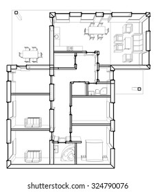 Architectural drawings. Plan of house