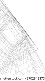 Architectural drawings vector 3d drawing