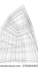 Architectural drawings vector 3d drawing