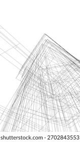 Architectural drawings vector 3d drawing