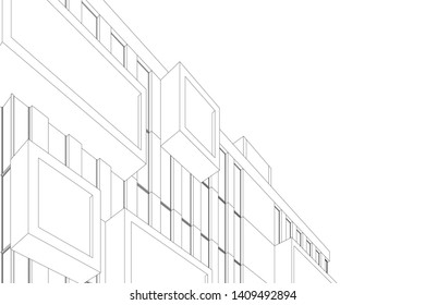  Architectural drawings vector 3d illustration
