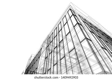  Architectural drawings vector 3d illustration