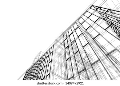  Architectural drawings vector 3d illustration