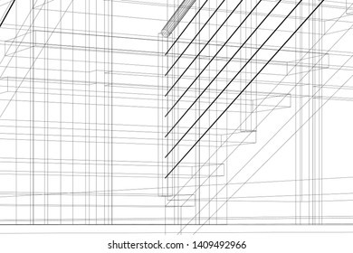  Architectural drawings vector 3d illustration
