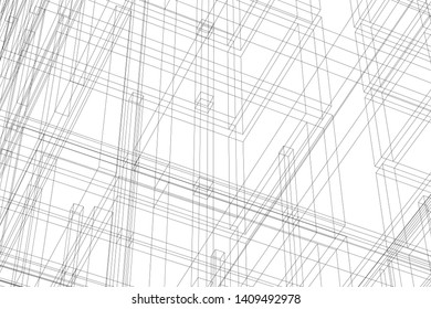  Architectural drawings vector 3d illustration