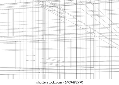  Architectural drawings vector 3d illustration