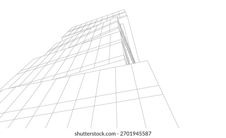 Architectural drawings vector 3d illustration