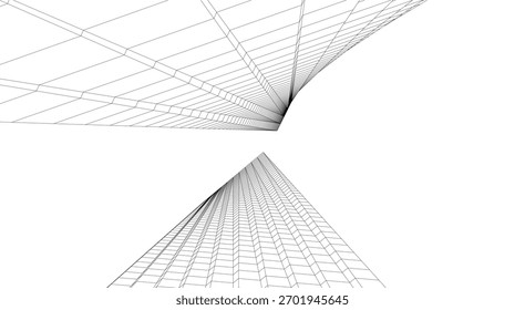 Architektonische Zeichnungen, Vektorgrafik 3d