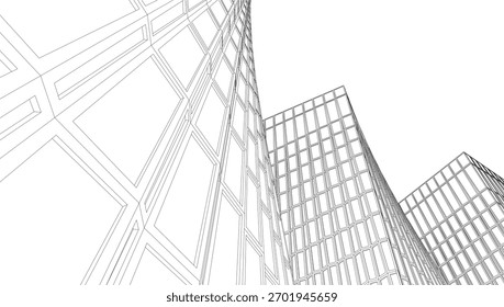 Desenhos arquiteturais vetor 3d ilustração