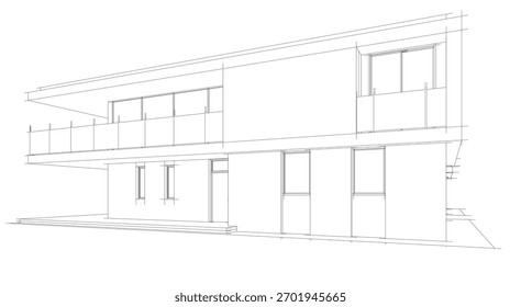 Architektonische Zeichnungen, Vektorgrafik 3d