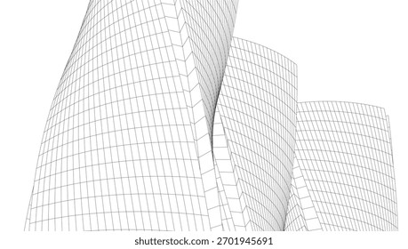 Architektonische Zeichnungen, Vektorgrafik 3d