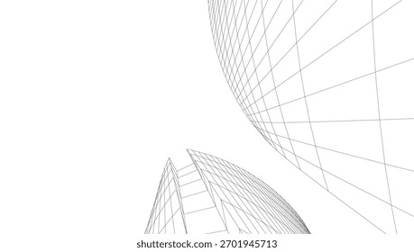 Dibujos arquitectónicos Vector 3d ilustración