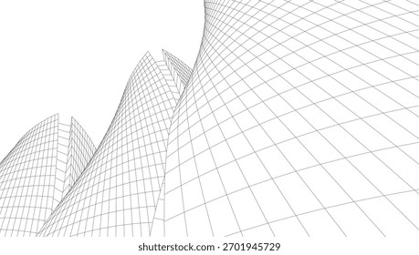 Architectural drawings vector 3d illustration