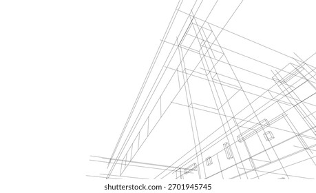 Dibujos arquitectónicos Vector 3d ilustración