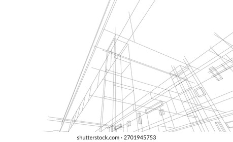 Desenhos arquiteturais vetor 3d ilustração