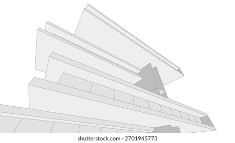 Desenhos arquiteturais vetor 3d ilustração