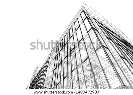 Similar – low angle shot of modern buildings lit up at night