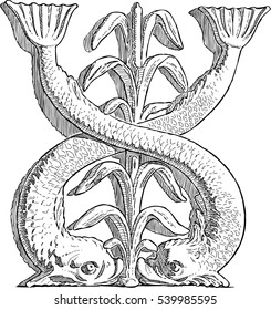 architectural element in the form of the dolphins